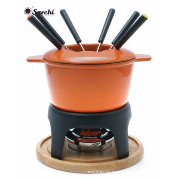 Cast Iron Enamel cookware-Fondue Set